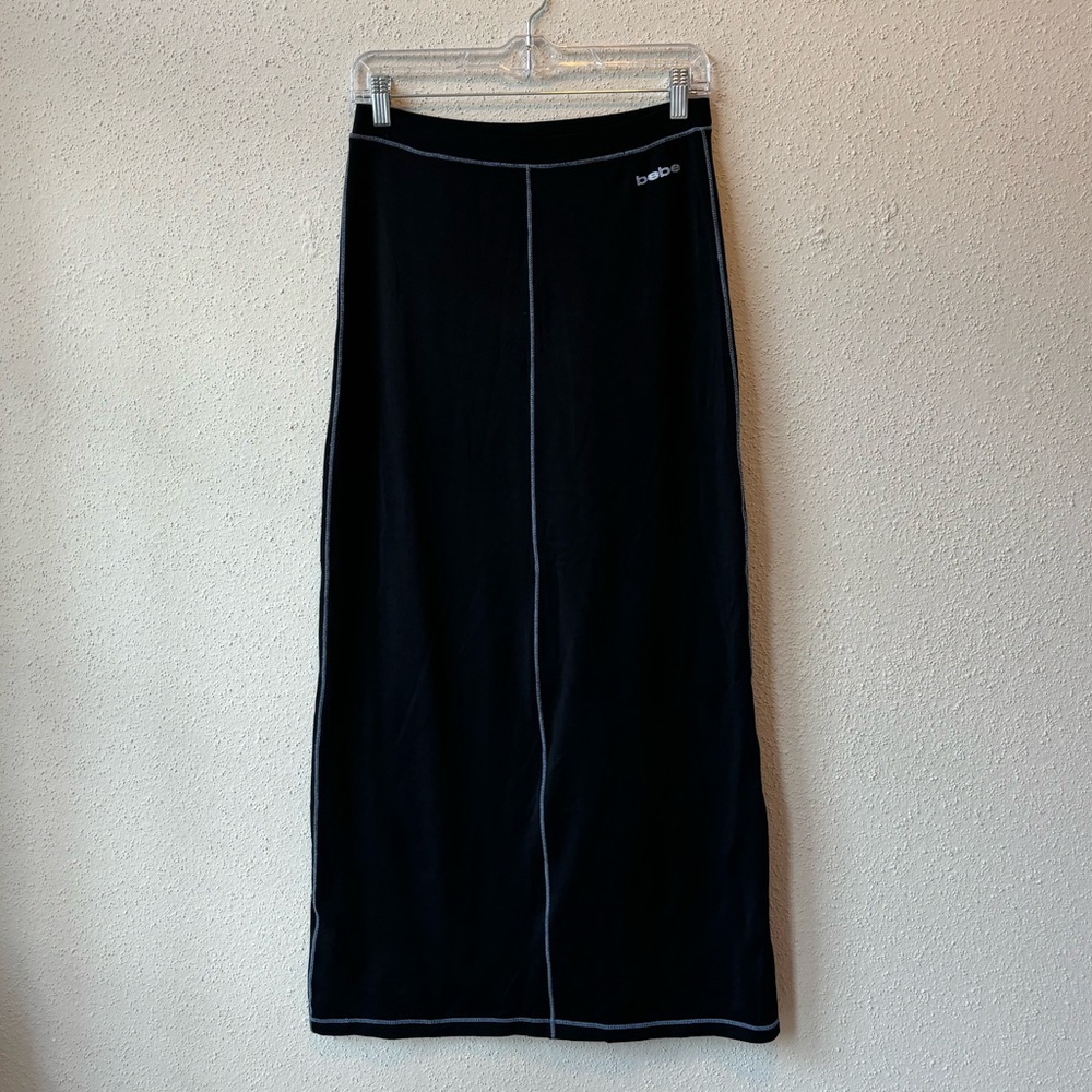 Y2K bebe black & blue maxi skirt